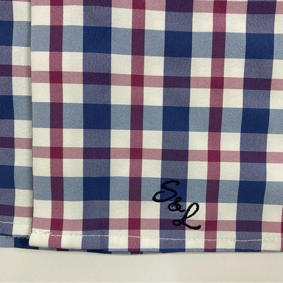 State & Liberty Button Down Shirt Men’s Small Preppy Plaid Stretch Lightweight - Picture 3 of 8